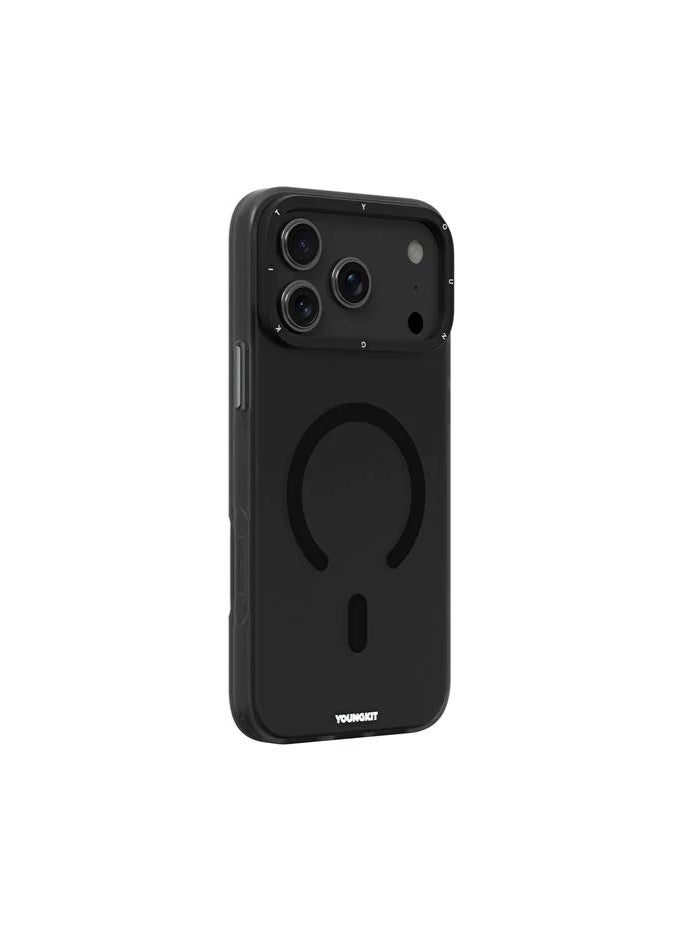 YOUNG KIT Youngkit Hidden Sand Series Magnetic Matte Texture For iPhone 17 Pro - Transparent Black - Image 2